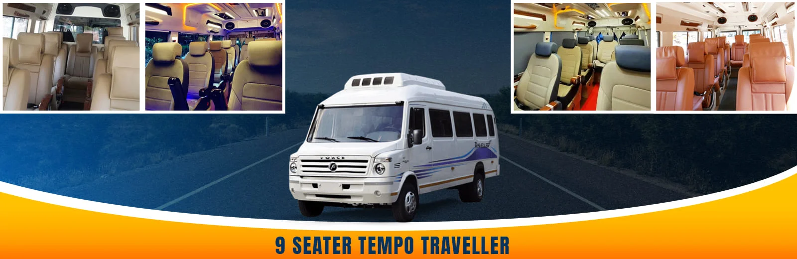 9 Seater Tempo Traveller on Rent